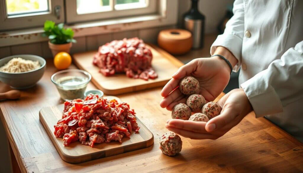 Ground Beef Meatball Preparation for Easy Pasta Meals