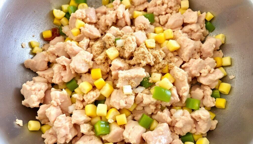 Ground Chicken Mexican Corn Preparation