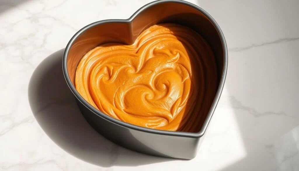 Heart Shaped Cake Pan Preparation.